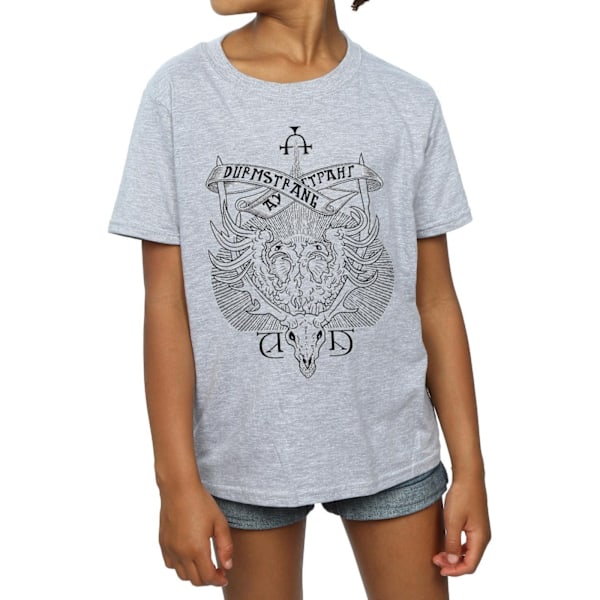 Harry Potter flickor Durmstrang Institute Crest bomull T-shirt 7- Sports Grey 7-8 Years