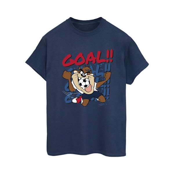 Looney Tunes Dam/Damer Taz Mål Mål Mål Bomull Pojkvän Navy Blue S