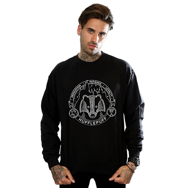 Harry Potter Hufflepuff Seal Sweatshirt för män, M, svart Black M