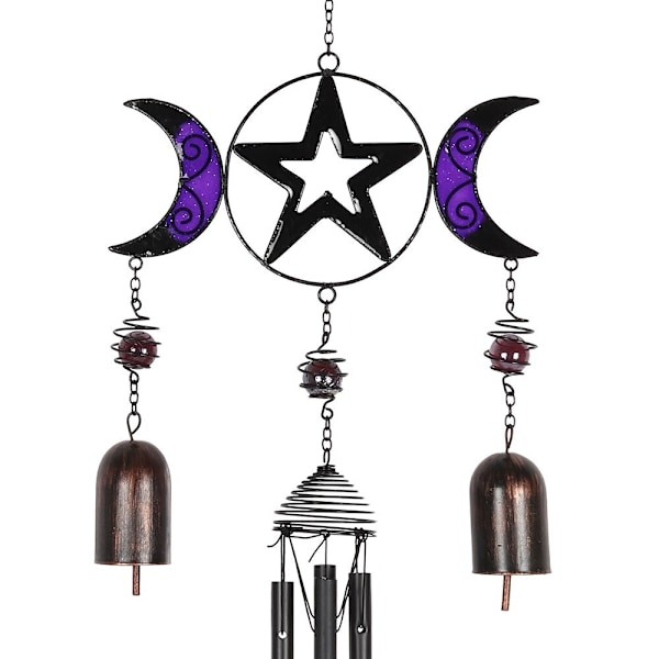 Something Different Triple Moon Vindklocka En Storlek Lila/Svart Purple/Black One Size