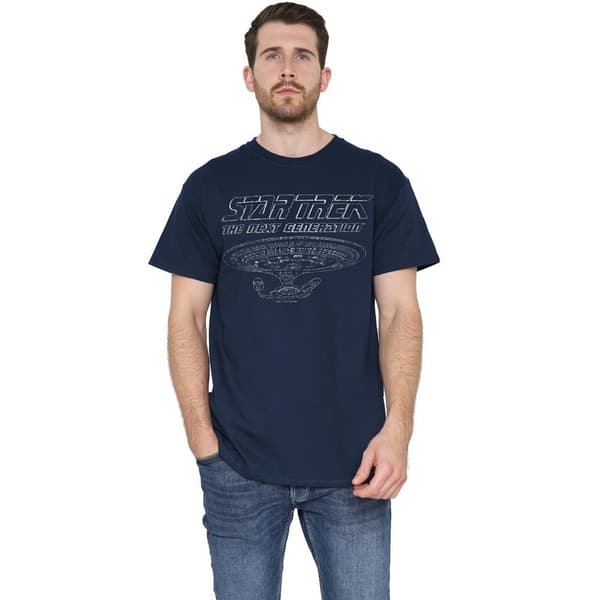 Star Trek Herr The Next Generation Enterprise T-Shirt M Marinblå Navy M