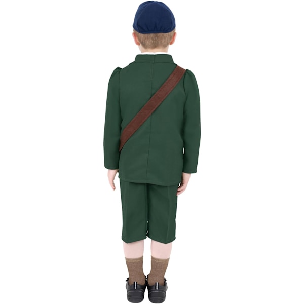 Smiffys Pojkar Andra Världskriget Evakueringsbarn Kostymset 7-9 År Grön Green 7-9 Years