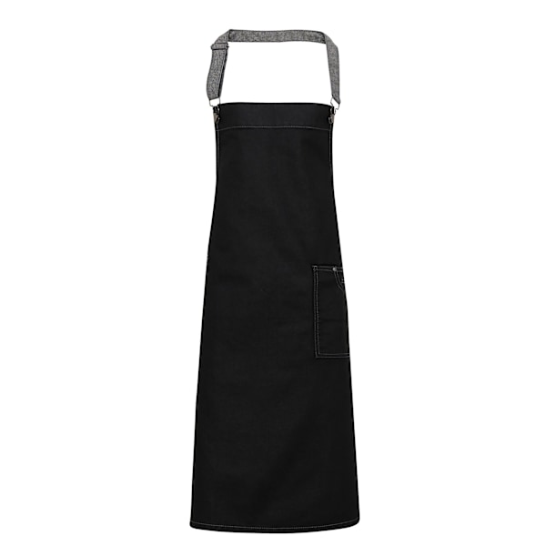 Premier Unisex Vuxen District Vaxad Look Denim Haklappsförkläde En Storlek Black Denim One Size