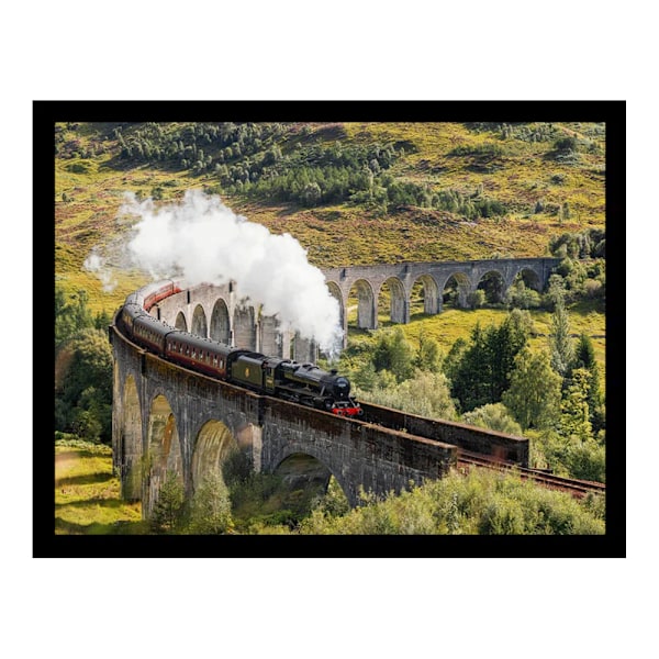 Glenfinnan Viadukt Tåg Inramad Poster 30cm x 40cm Flerfärgad Multicoloured 30cm x 40cm