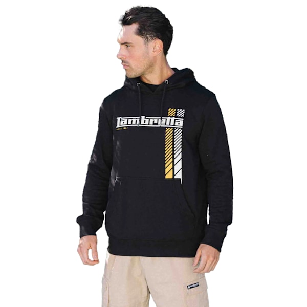 Lambretta Herr SS25 Racing Stripe Hoodie 3XL Svart/Guld Black/Gold 3XL