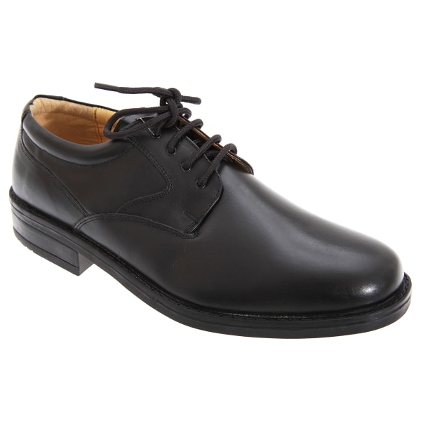 Roamers Herr Flexi Plain Leather Gibson Shoes 9 UK Black Black 9 UK