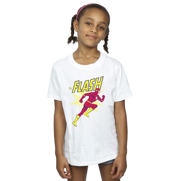 DC Comics Flickor The Flash Löpande T-shirt i Bomull 5-6 År Vit White 5-6 Years