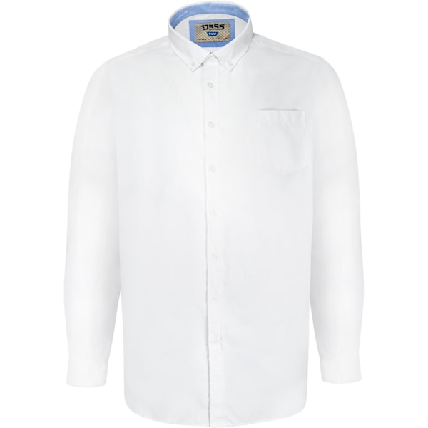 Duke Herr D555 Richard Oxford Kingsize Långärmad Skjorta 4XL Vit White 4XL