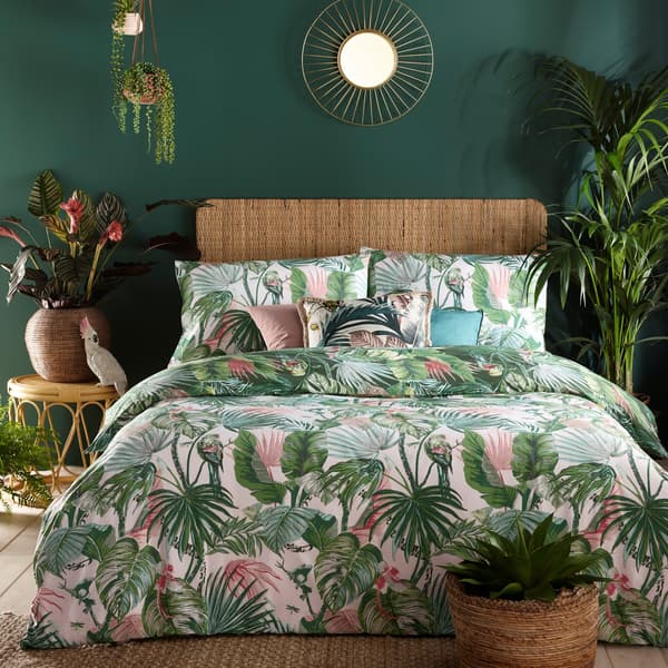 Furn Amazonia Rainforest Påslakanset Dubbel Jade Grön Jade Green Double