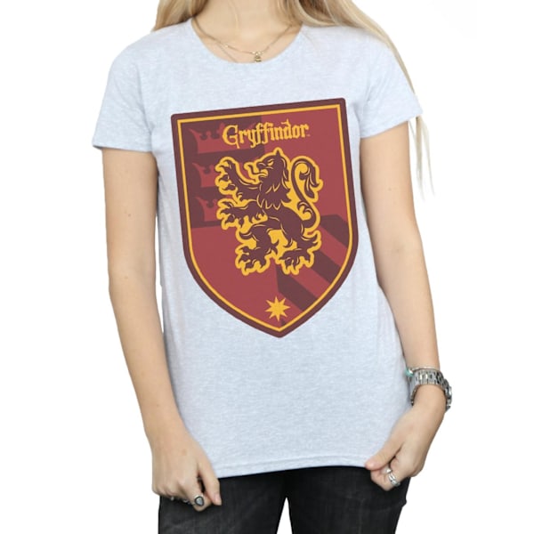 Harry Potter Dam/Kvinnor Gryffindor Crest Flat Bomull T-shirt Sports Grey L