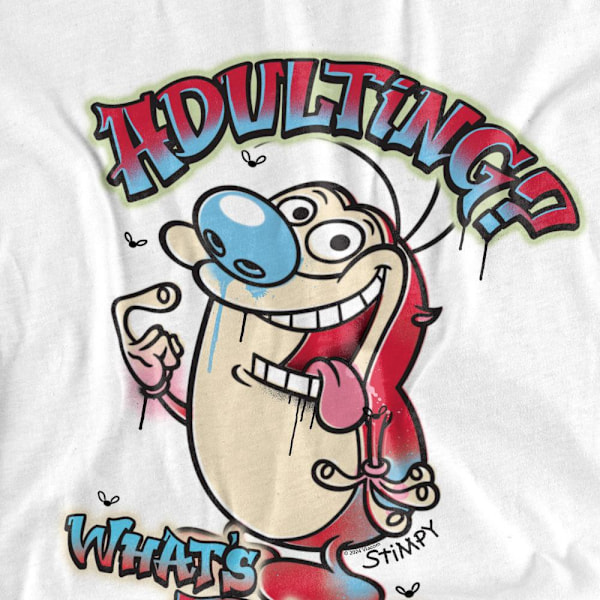 Ren & Stimpy Herr Adulting Whats That? T-Shirt 4XL Vit White 4XL