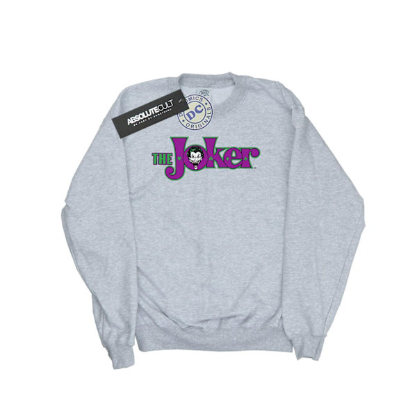 DC Comics Dam/Kvinnor The Joker Text Logo Sweatshirt L Heathe Heather Grey L