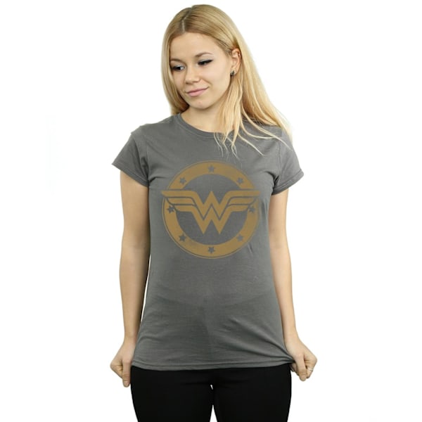 DC Comics Dam/Kvinnor Wonder Woman Shield Bomull T-shirt XXL Charcoal XXL