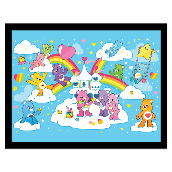 Care Bears Rainbow Inramad affisch 40cm x 30cm Flerfärgad Multicoloured 40cm x 30cm