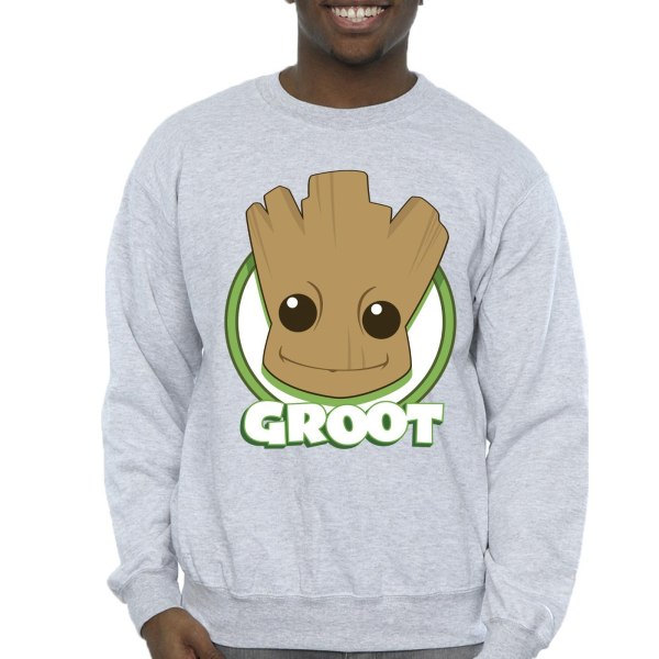 Guardians Of The Galaxy Mens Groot Badge Sweatshirt XXL Sports Sports Grey XXL