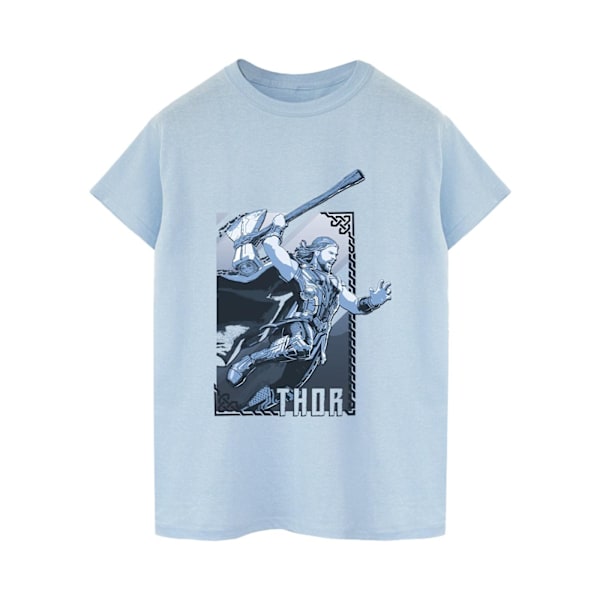 Marvel Dam/Kvinnor Thor Love And Thunder Attack Bomull Pojkvän Baby Blue XL