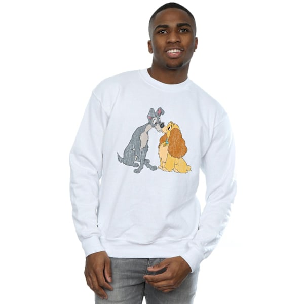 Disney Herr Lady Och Lufsen Distressed Kiss Sweatshirt S Vit White S