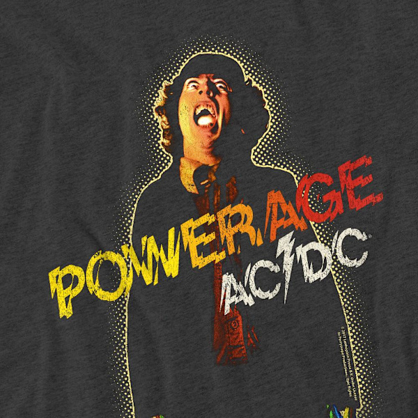 AC/DC Unisex Vuxen Powerage T-Shirt M Kolgrå Charcoal M