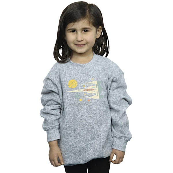 Star Wars Girls The Mandalorian Cutout Ship Sweatshirt 7-8 år Sports Grey 7-8 Years