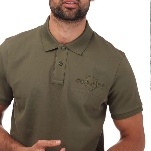 Gant Herr Shield Pikétröja L Grön Green L