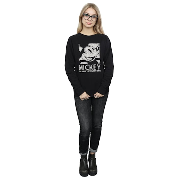 Disney Dam/Kvinnor Mickey Mouse Mest Berömda Sweatshirt S Svart Black S