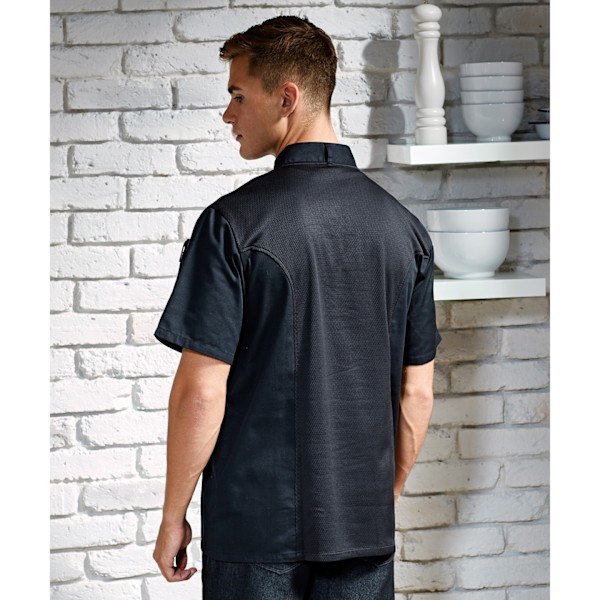 Premier Herr Coolchecker Kortärmad Kockjacka L Svart Black L