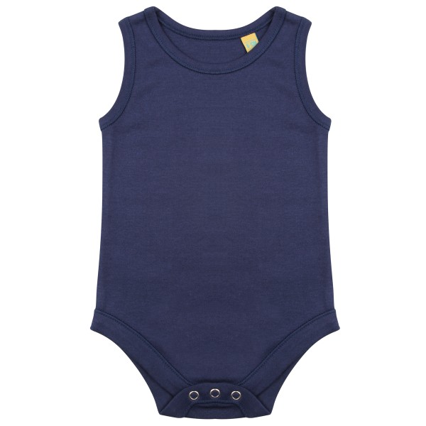 Larkwood Unisex Bodysuit Baby bomullsväst 0-3 månader Marinblå Navy 0-3 Months