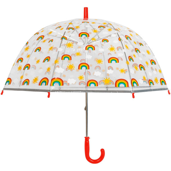 X-Brella Childrens/Kids Rainbow Dome Paraply One Size Clear/Re Clear/Red One Size
