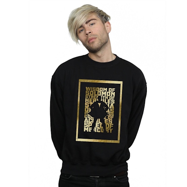 DC Comics Herr Shazam Guld Text Sweatshirt 4XL Svart Black 4XL