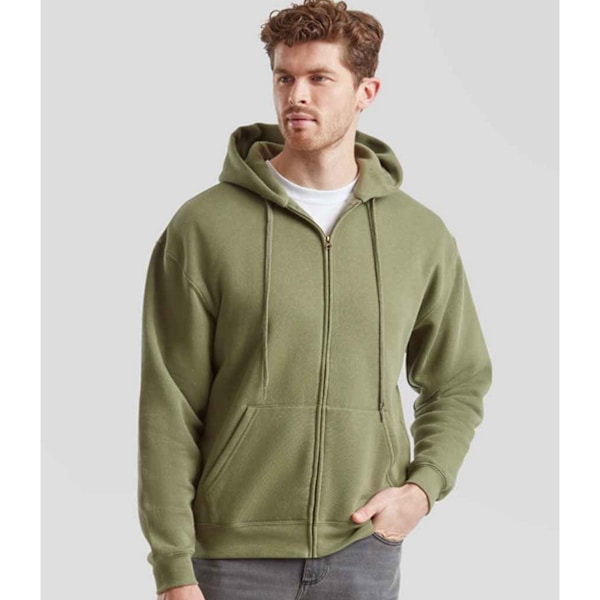 Fruit of the Loom Unisex Vuxen Premium Full Zip Hoodie L Classi Classic Olive L