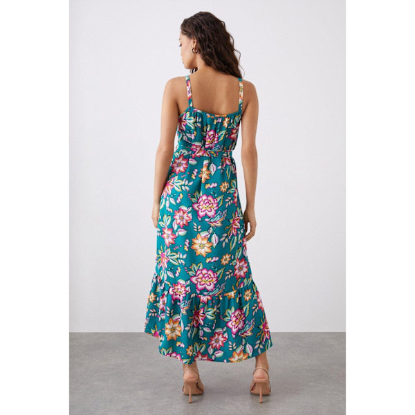 Dorothy Perkins Dam/Dam Floral Tiered Petite Midi Klänning 1 Green 16 UK