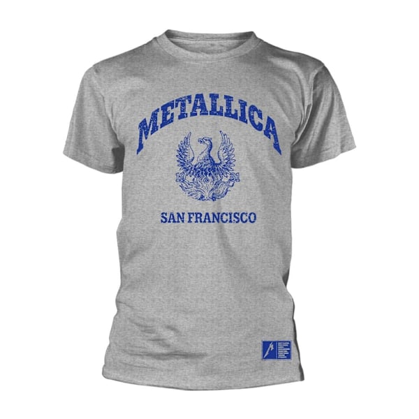 Metallica Unisex College Crest T-shirt S Grå Grey S