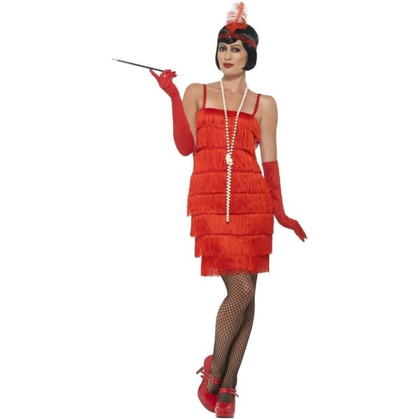 Smiffys Dam/Kvinnor Flapper Kostymset M Röd Red M