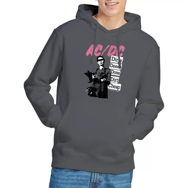 AC/DC Herr Dirty Deeds Hoodie S Kolgrå Charcoal S