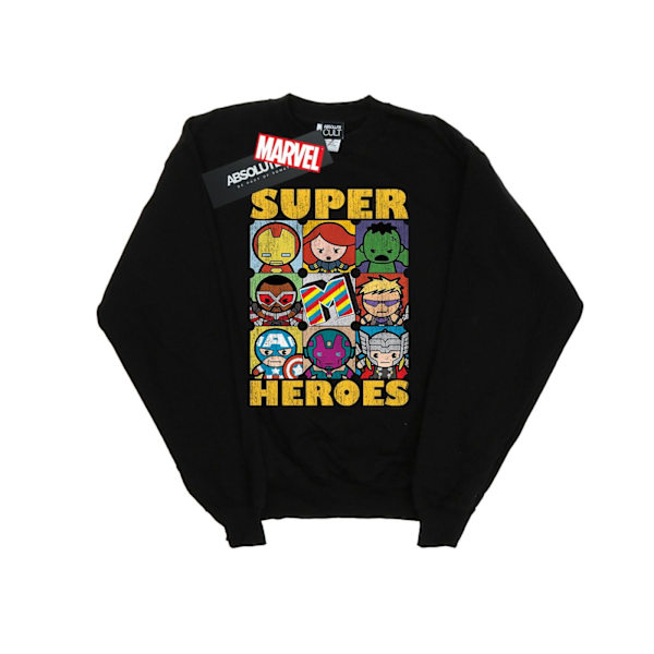 Marvel Kawaii Superhjältar Sweatshirt XL Svart Black XL