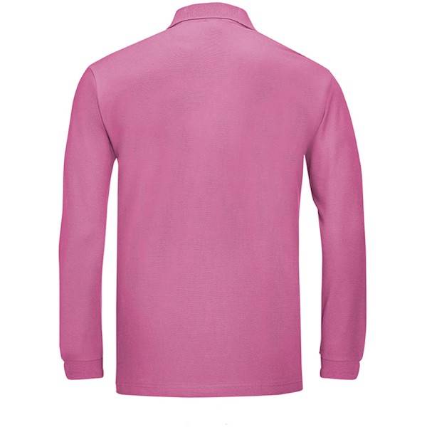 SOLS Herr Winter II Långärmad Pique Bomull Polotröja M Flash Flash Pink M