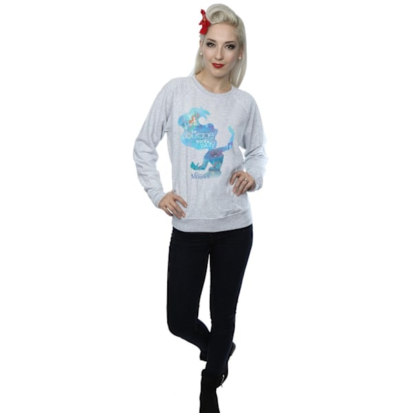 Disney Princess Dam/Damer Ariel Fylld Silhuett Sweatshirt Heather Grey XXL