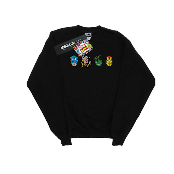 Marvel Boys Avengers Comic Heads Sweatshirt 7-8 år Svart Black 7-8 Years