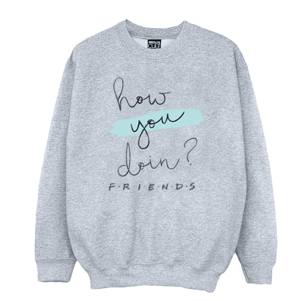 Friends Girls How You Doin? Handskrift Sweatshirt 9-11 År S Sports Grey 9-11 Years