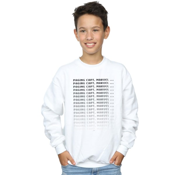 Marvel Boys Captain Marvel Paging Captain Marvel Sweatshirt 9-11 White 9-11 Years