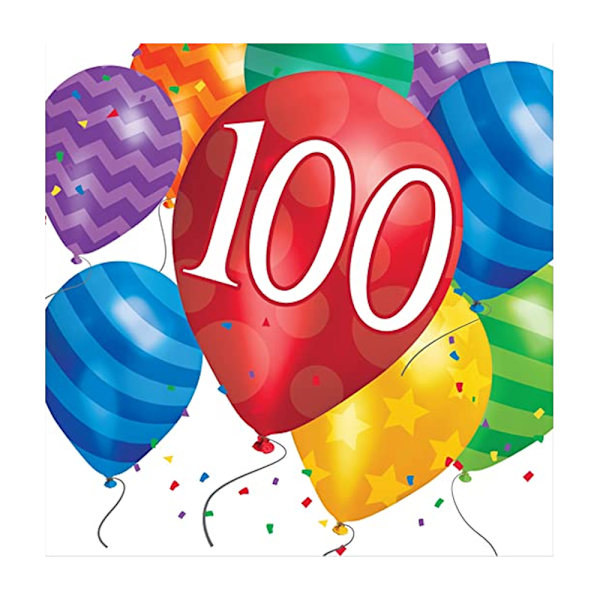 Creative Converting 100-årsdagsservetter (förpackning om 16) Multicoloured One Size