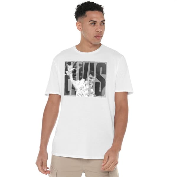 Elvis Presley Unisex Vuxen Aloha Grå T-Shirt M Vit White M
