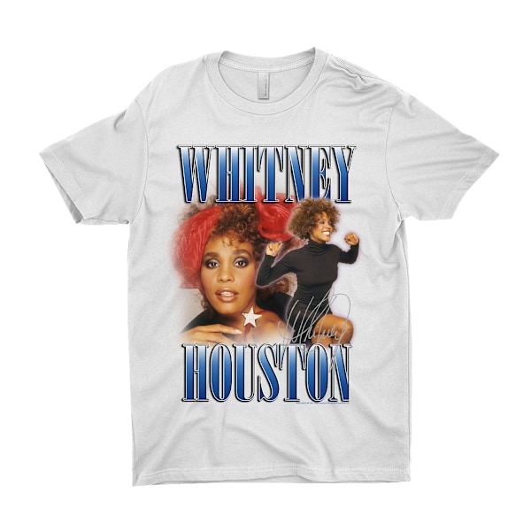 Whitney Houston Unisex Vuxen 90-talets Hyllning Bomull T-shirt XL Vit White XL