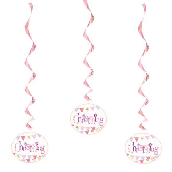 Unika hängande dekorationer för festsparvar för dop (förpackning om 3 Pink One Size