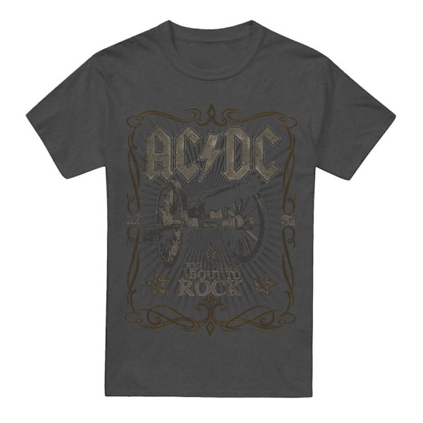 AC/DC Unisex Vuxen Rock Label T-Shirt S Kolgrå Charcoal S