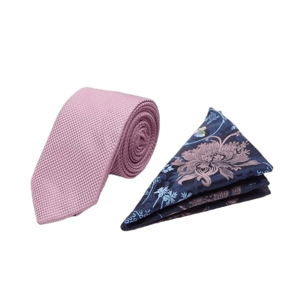 Burton Floral Tie & Pocket Square Set One Size Rosa/Blå Pink/Blue One Size