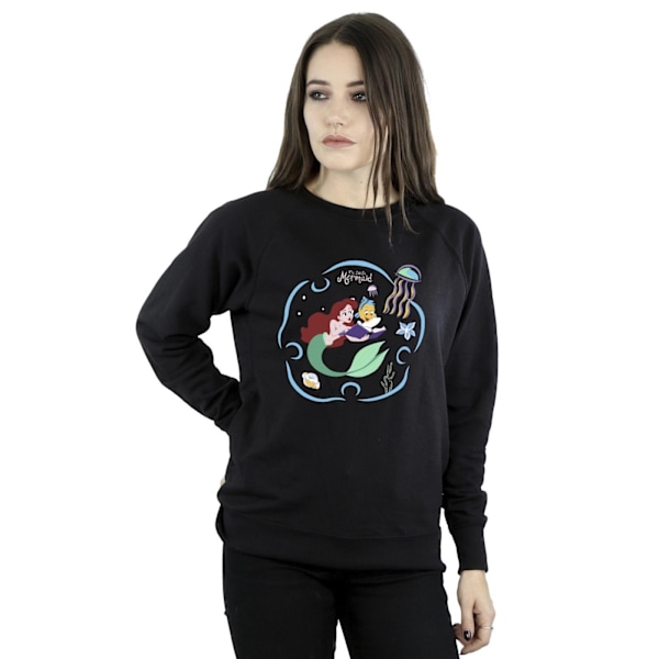 Disney Dam/Damer Den Lilla Sjöjungfrun Läser En Bok Sweatshirt Black L