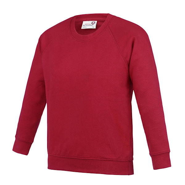 AWDis Academy Barn/Barn Crew Neck Raglan Skolsweatshirt Red 9-10 Years