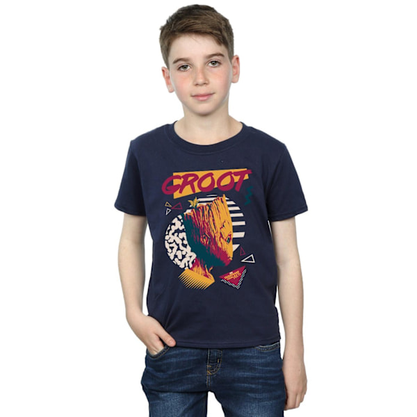 Marvel Boys Guardians Of The Galaxy Vol. 2 80-talets Groot T-shirt 5- Navy Blue 5-6 Years