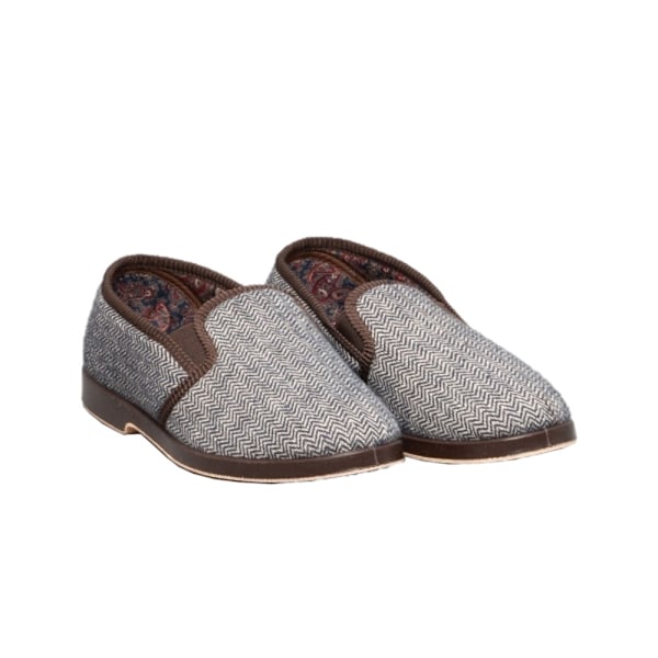GBS Stafford herr toffel med dubbla kilar / herrtofflor 9 UK brun Brown 9 UK
